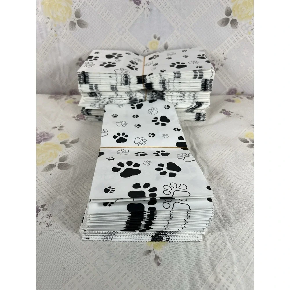 200Pack Dog Paw Print Gift Paper Bags Dog Paw Print Treat Bags Paw Print Gift...